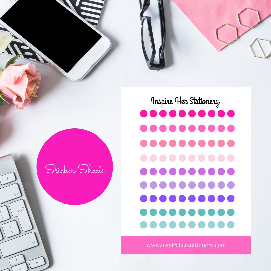 Dotted sticker sheets