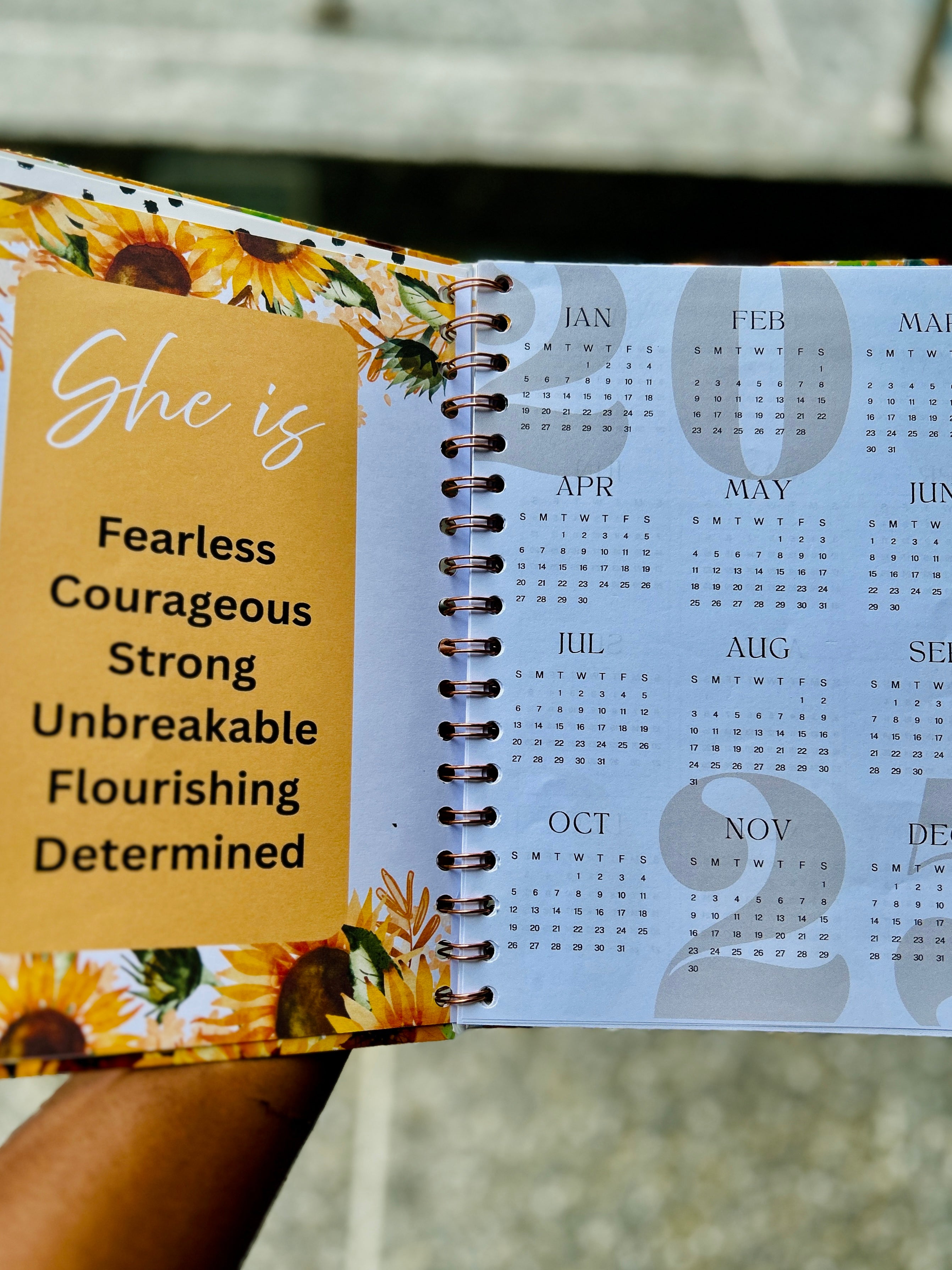 Plan.Grow.Inspire Sunflower girl monthly planner