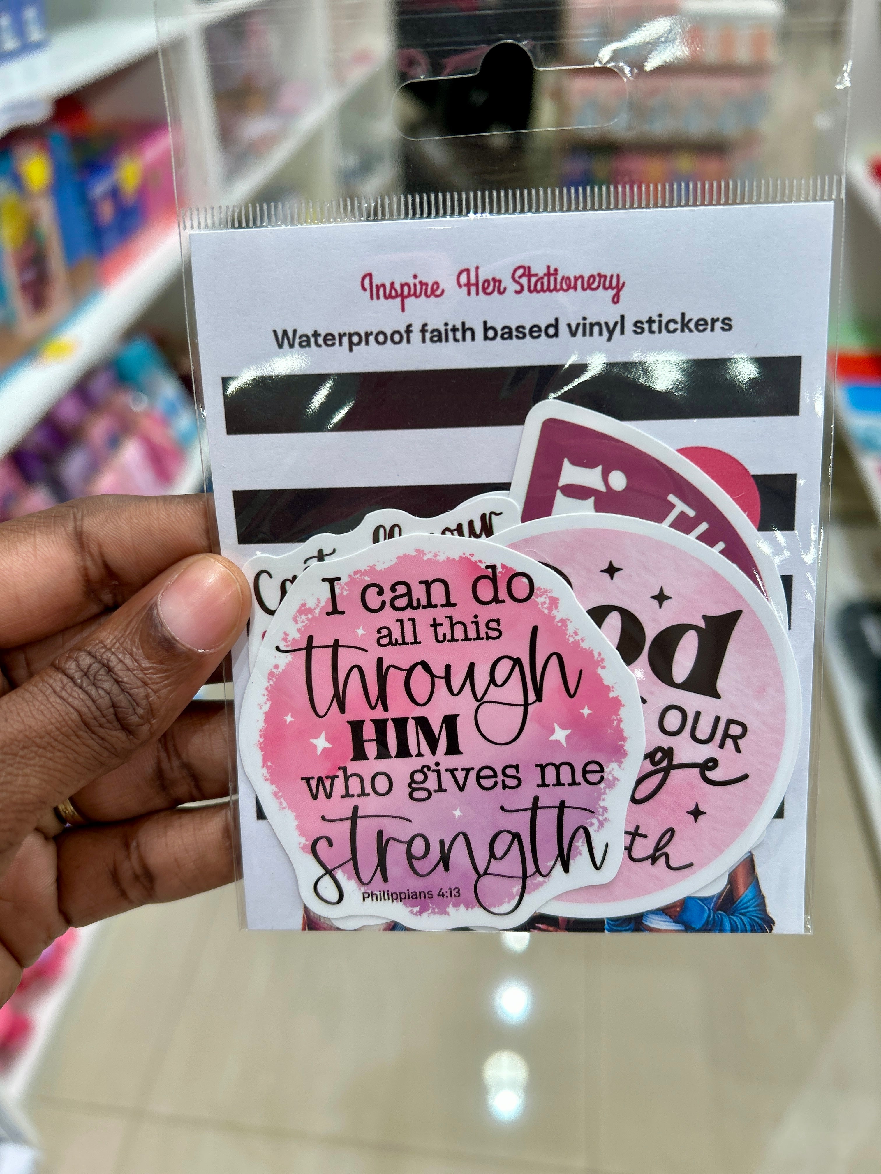 Waterproof vynil faith based sticker packets