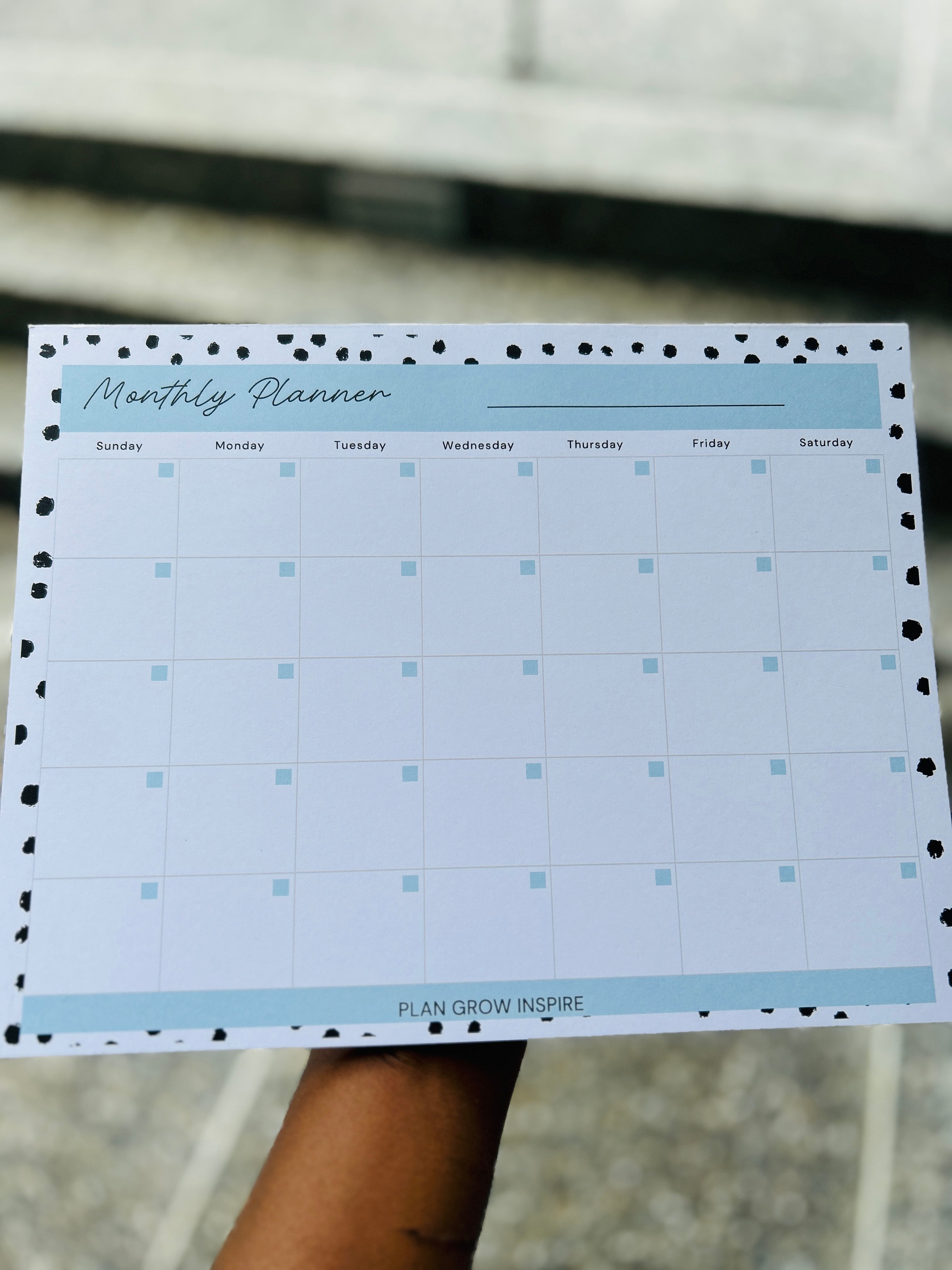 Monthly layout desktop planners