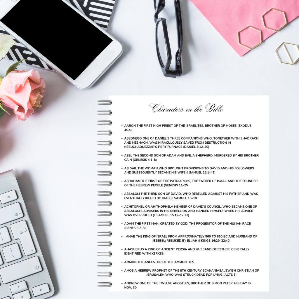 Bible Study Character Notebook