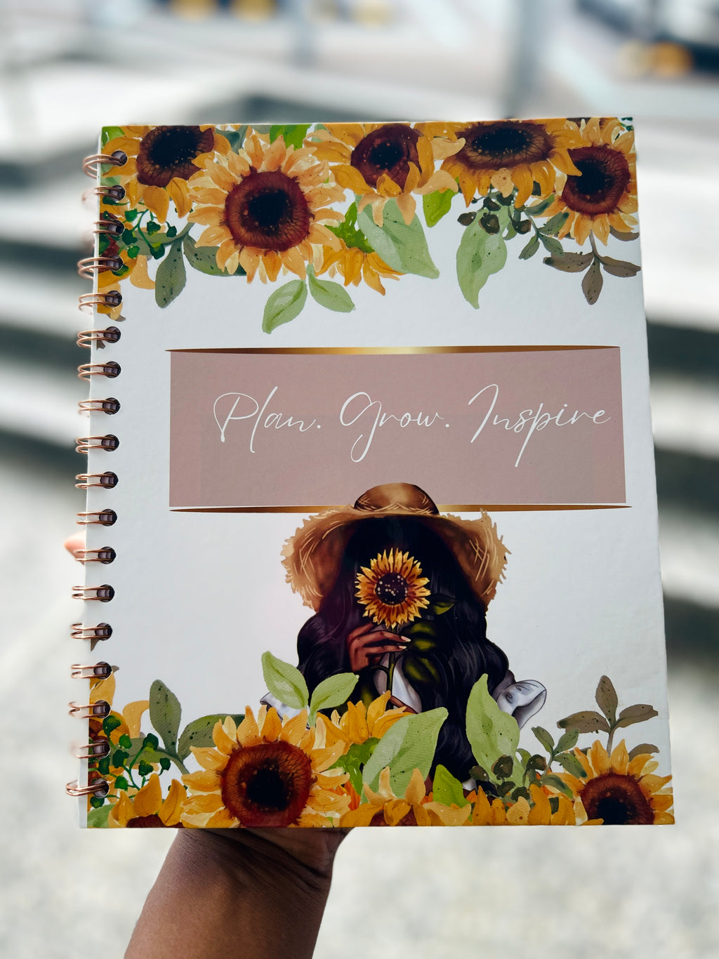Plan.Grow.Inspire Sunflower girl monthly planner