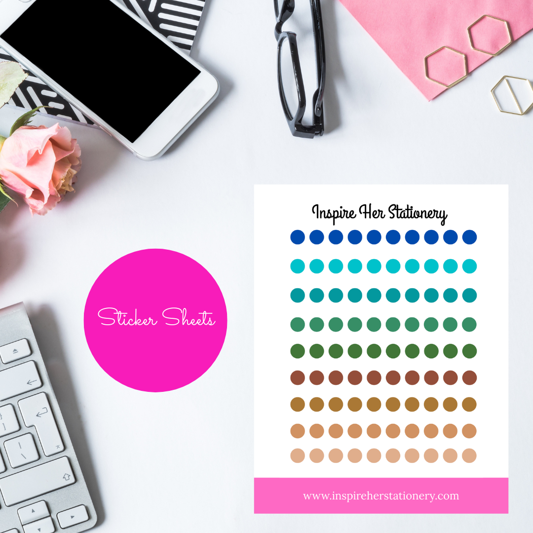 Dotted sticker sheets