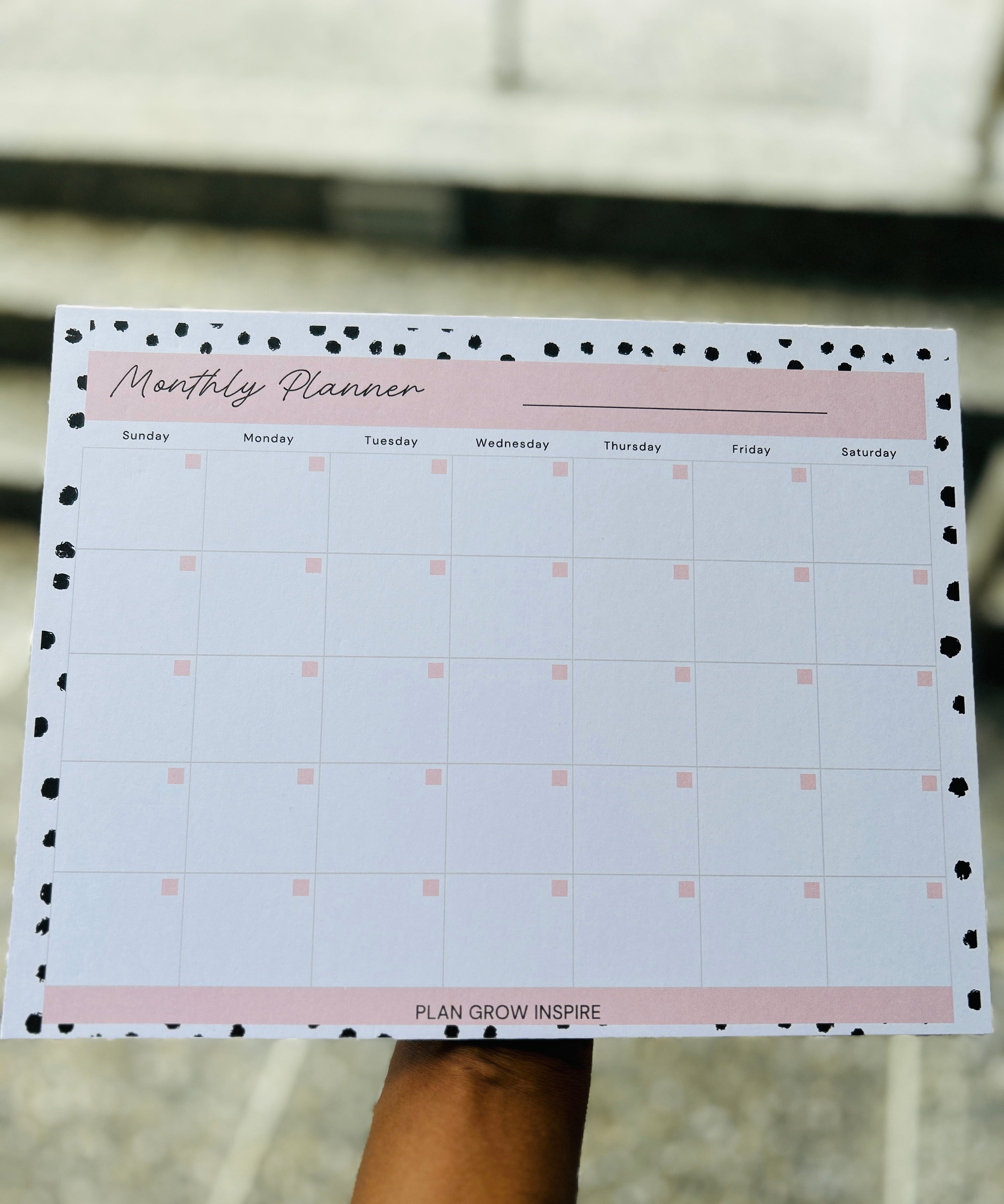 Monthly layout desktop planners