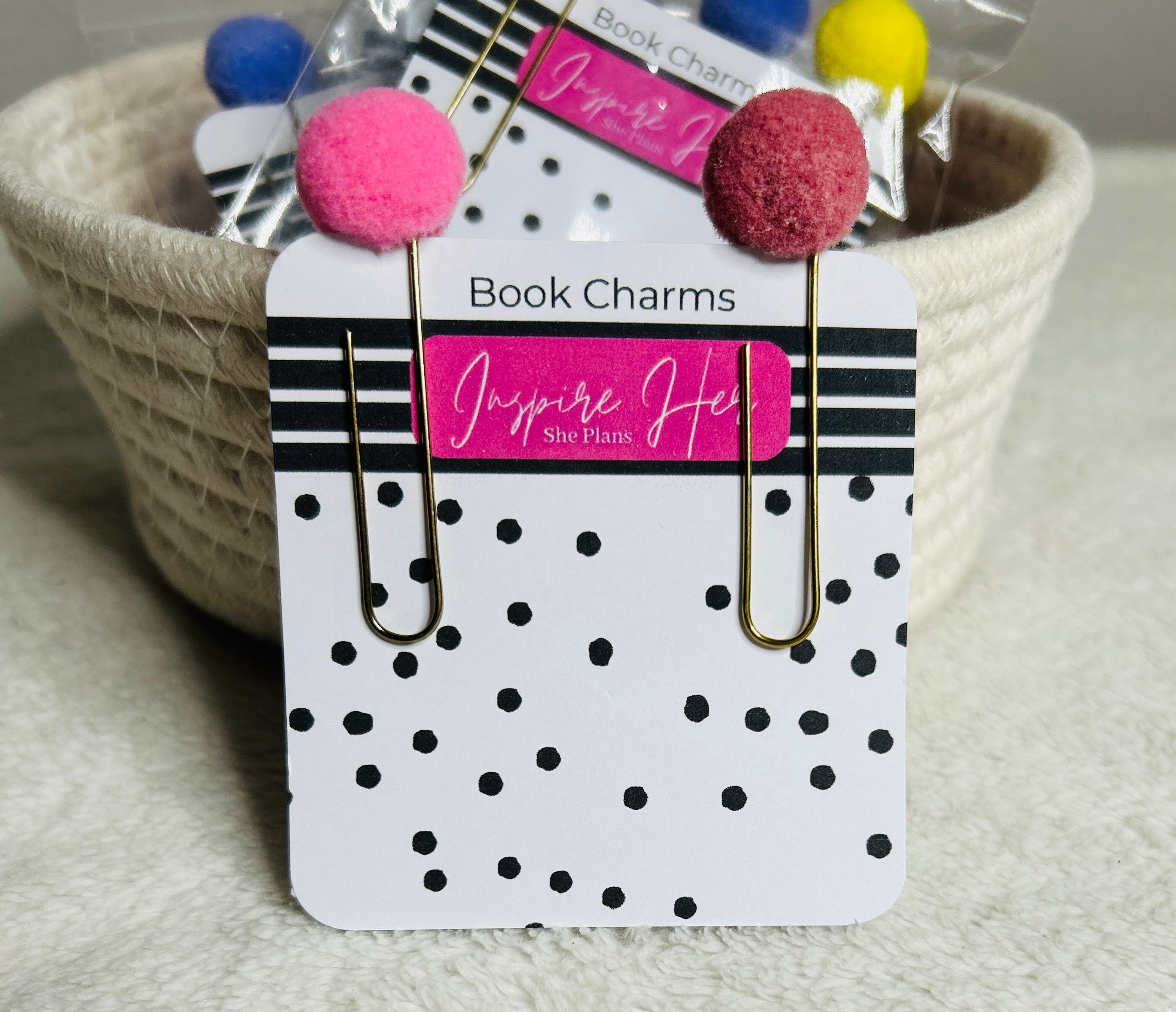 Pom pom book clips