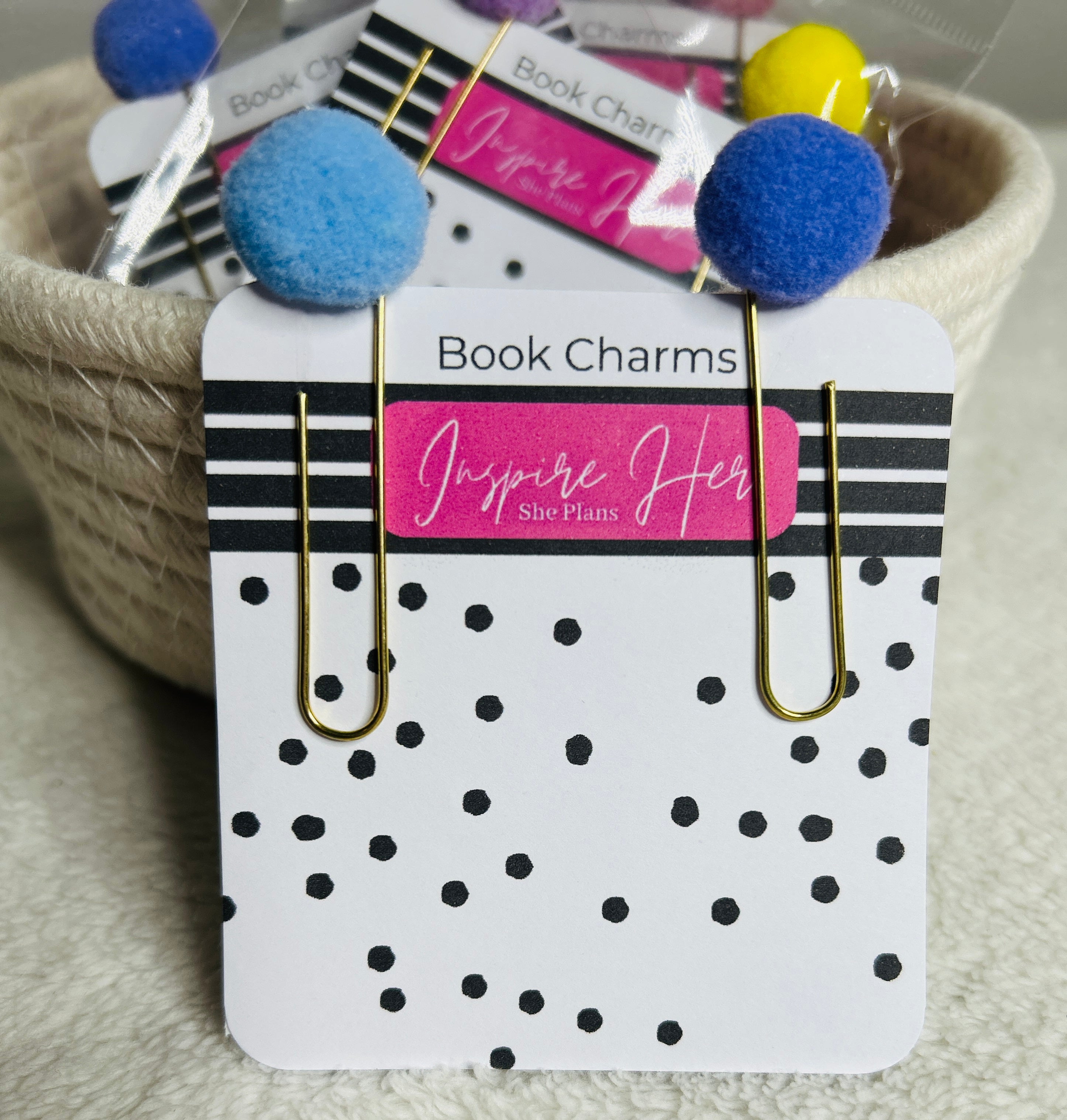 Pom pom book clips