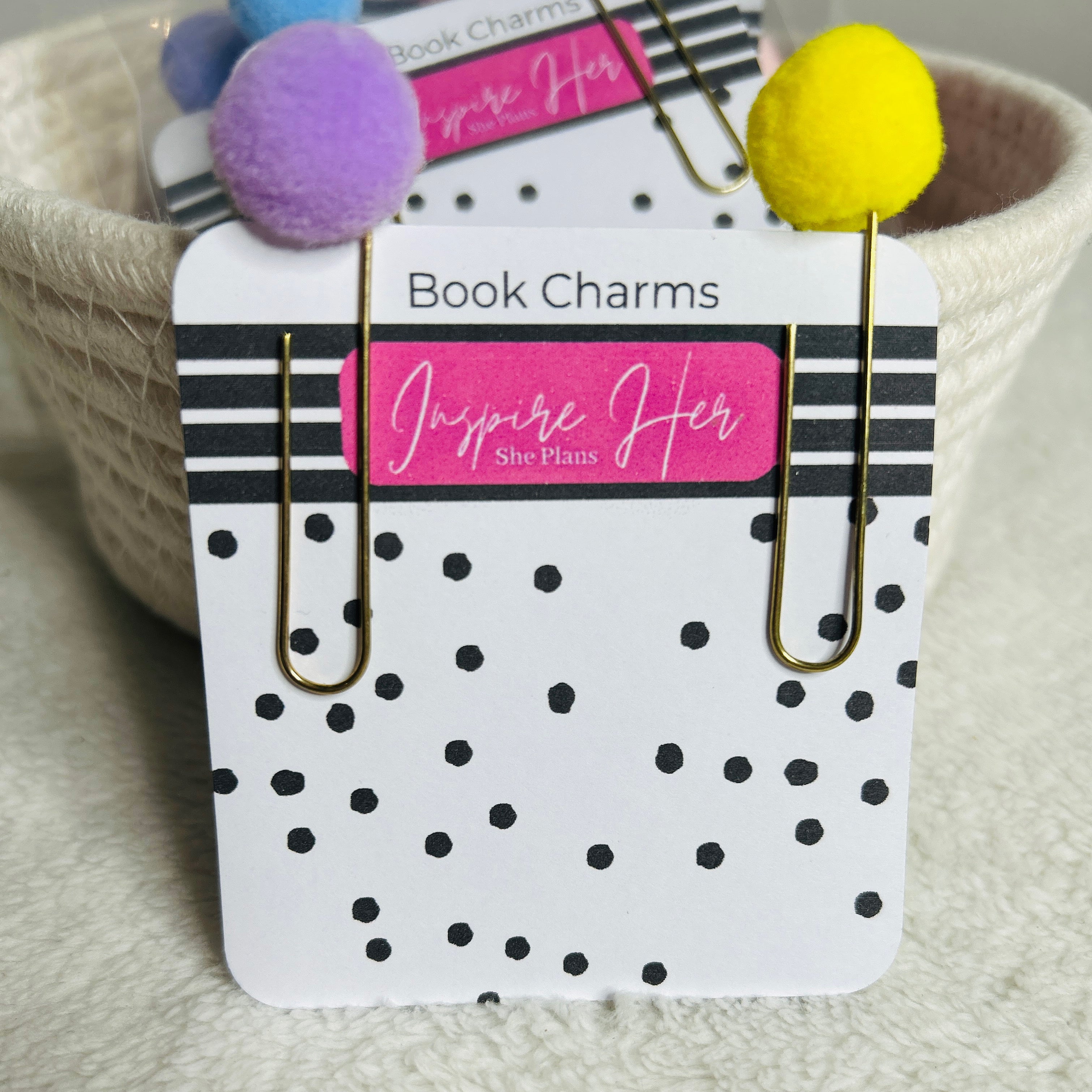 Pom pom book clips