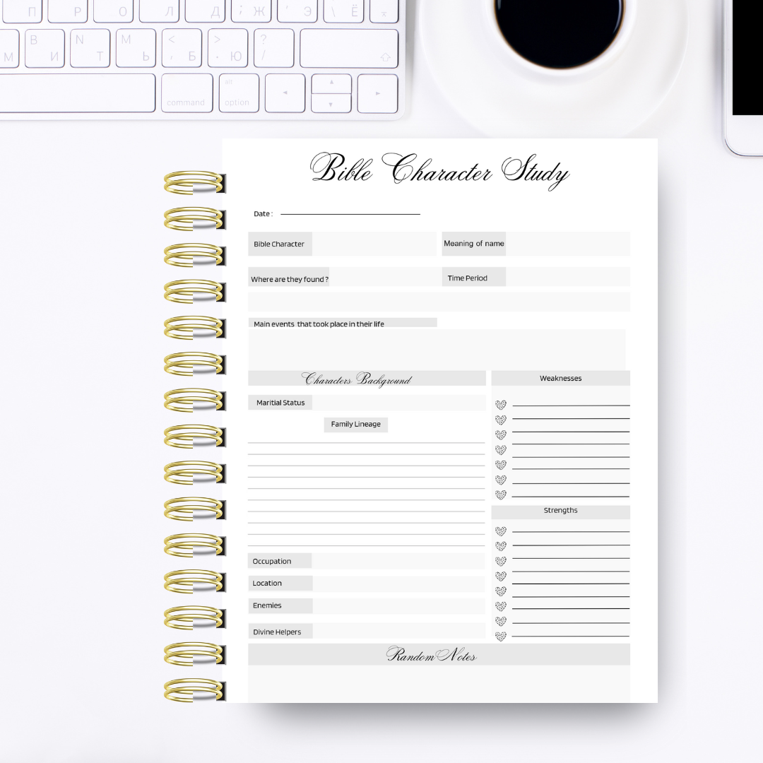 Bible Study Character Notebook