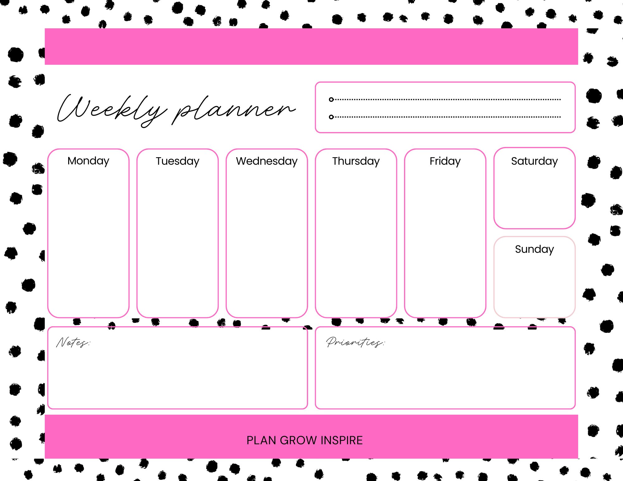 Monthly layout desktop planners