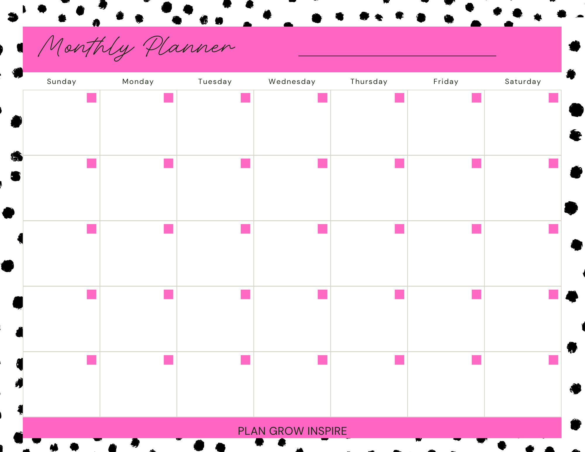 Monthly layout desktop planners