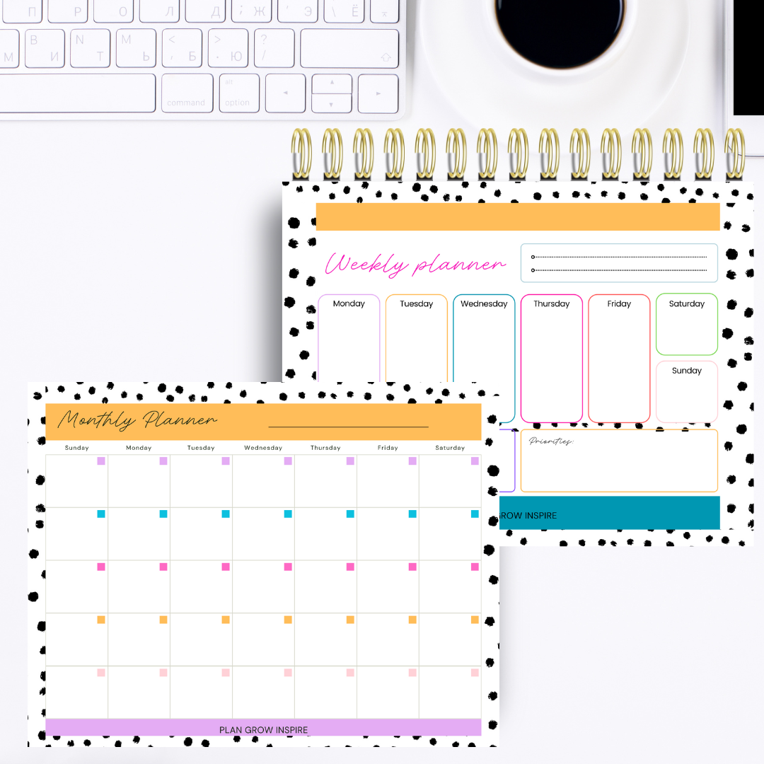 Monthly layout desktop planners