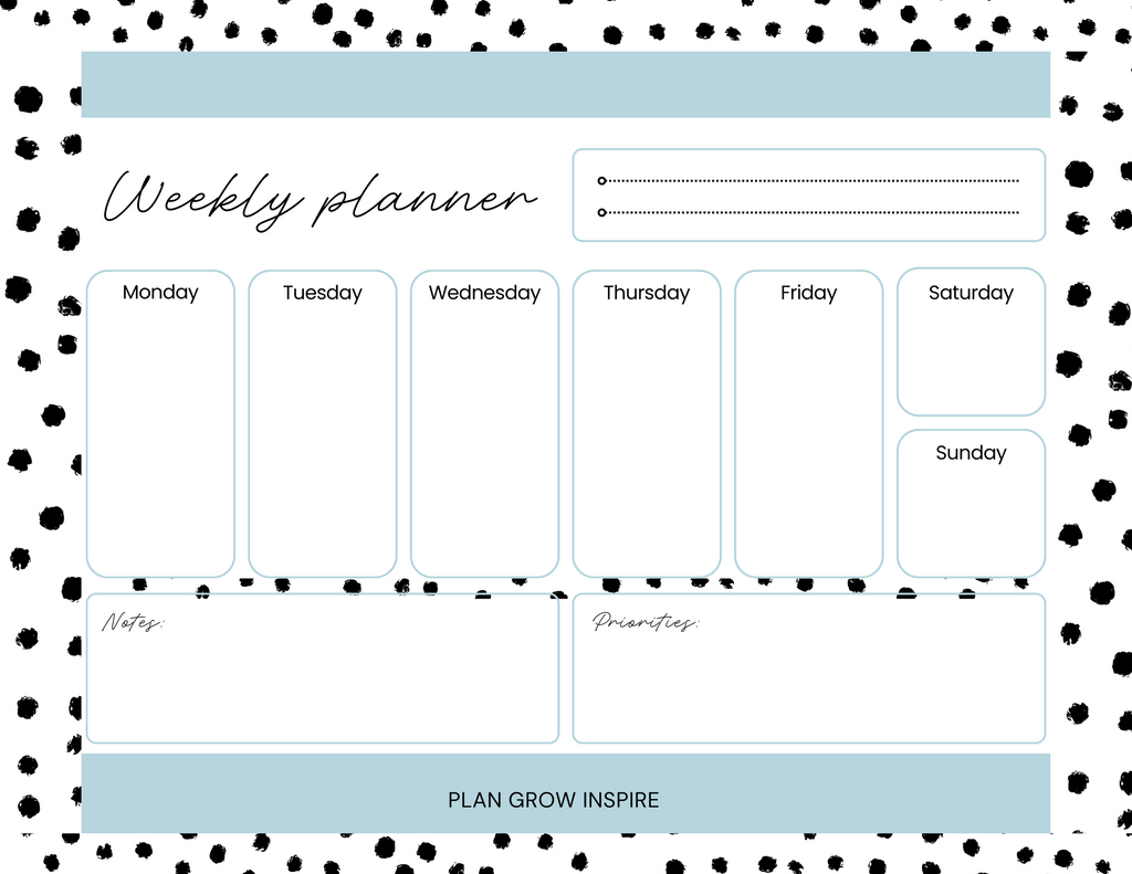 Monthly layout desktop planners