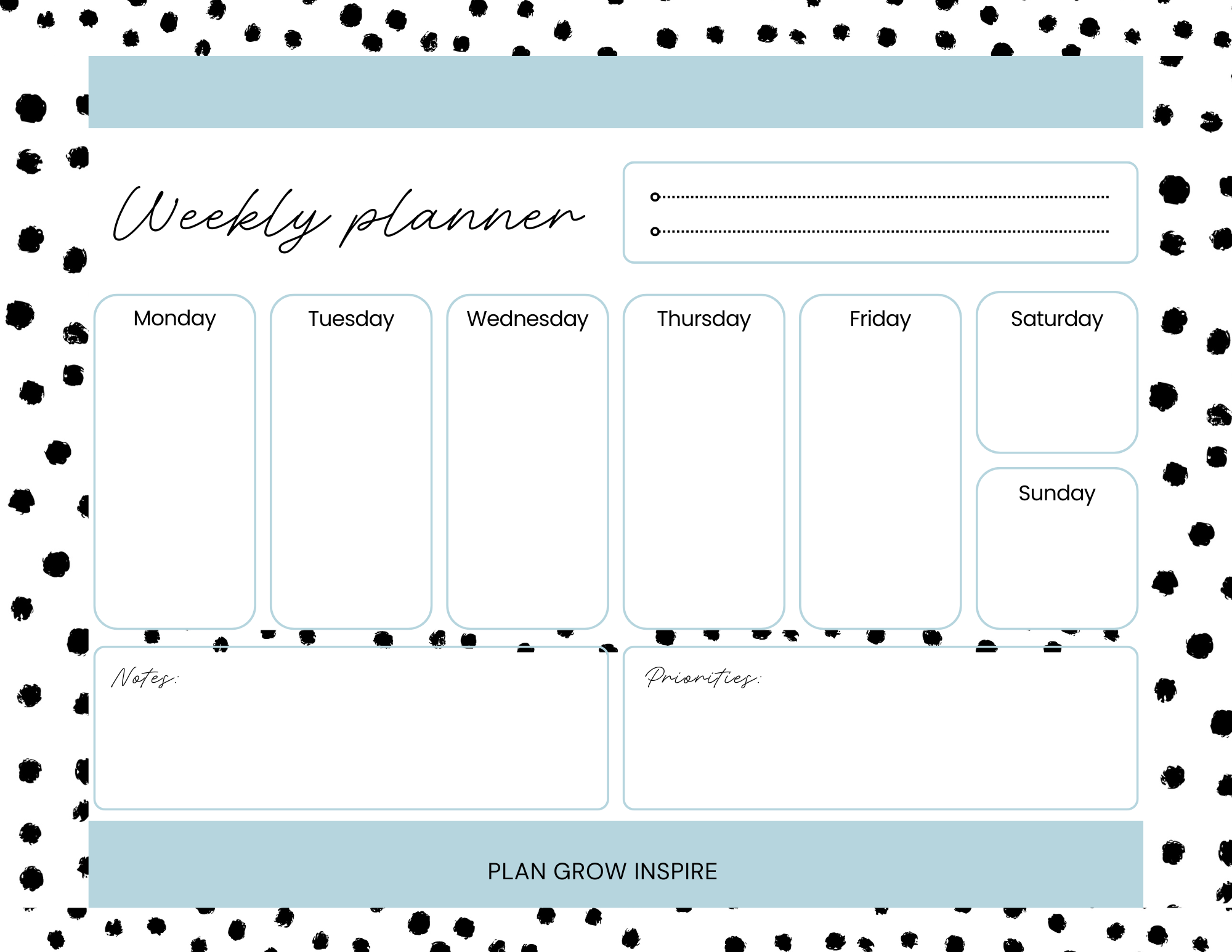 Monthly layout desktop planners