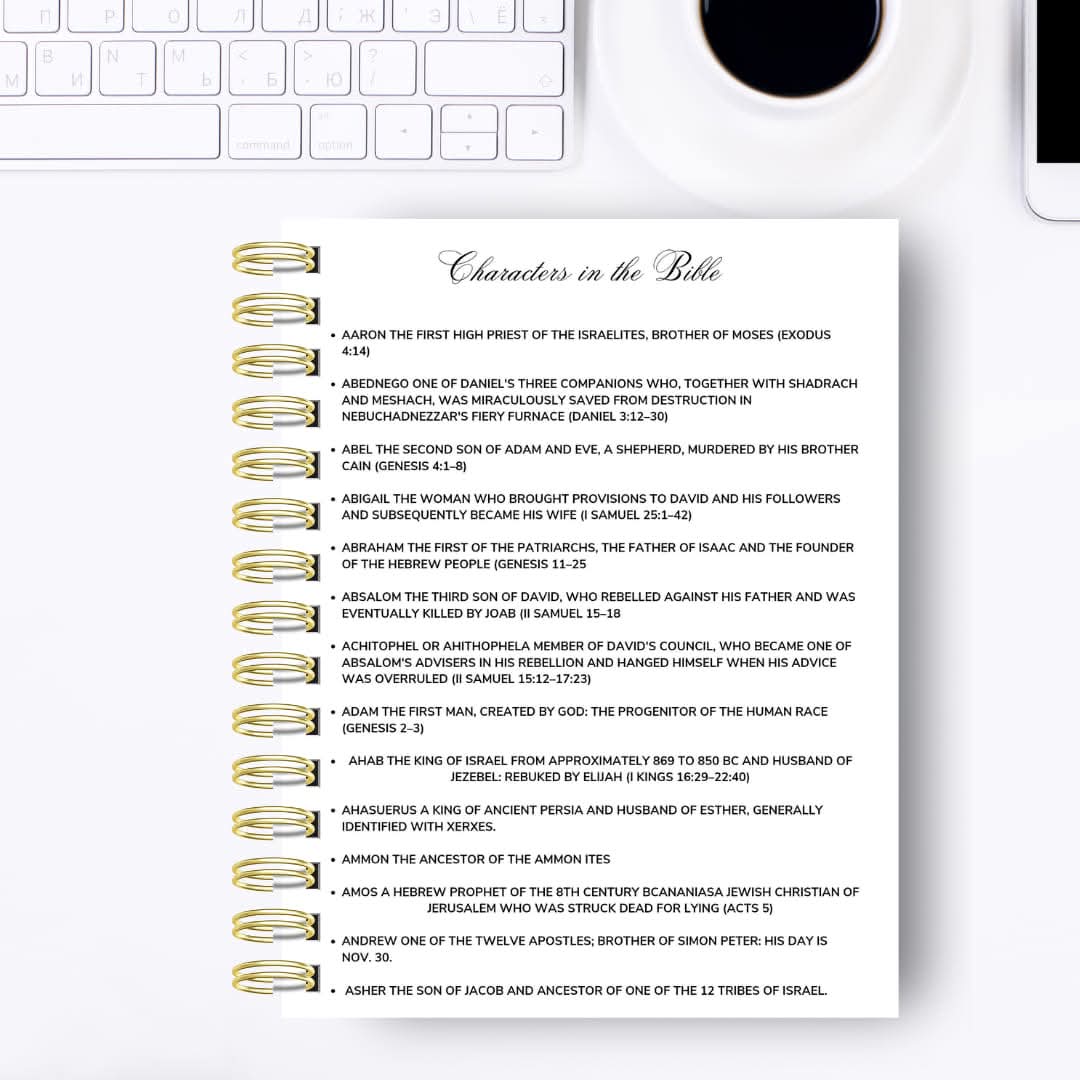 Bible Study Character Notebook