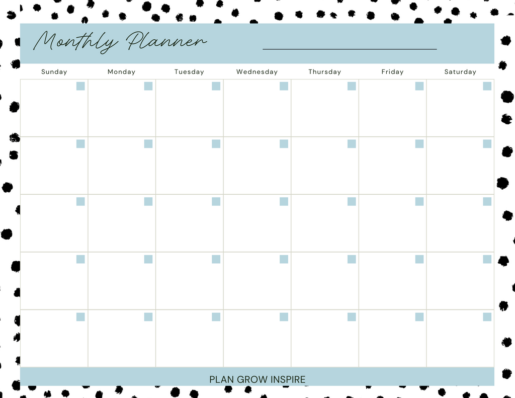 Monthly layout desktop planners