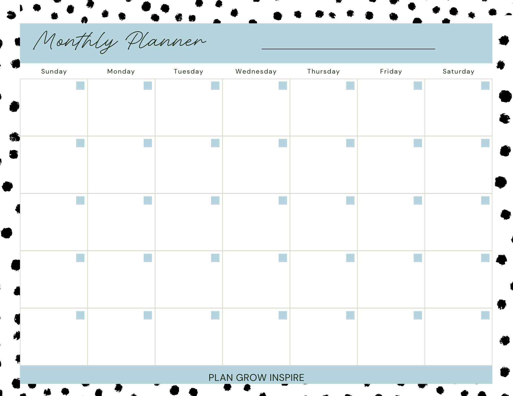 Monthly layout desktop planners