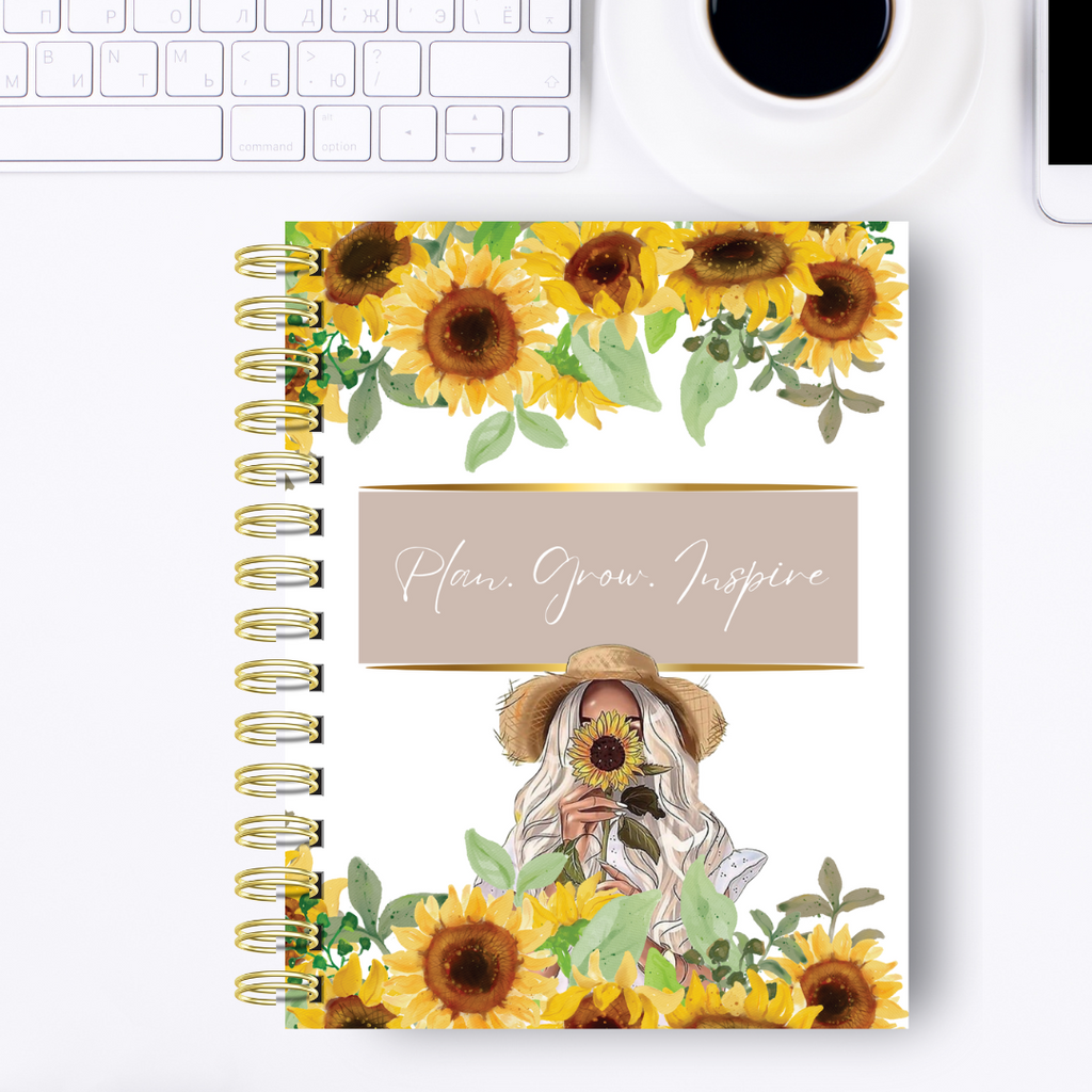 Plan.Grow.Inspire Sunflower girl monthly planner