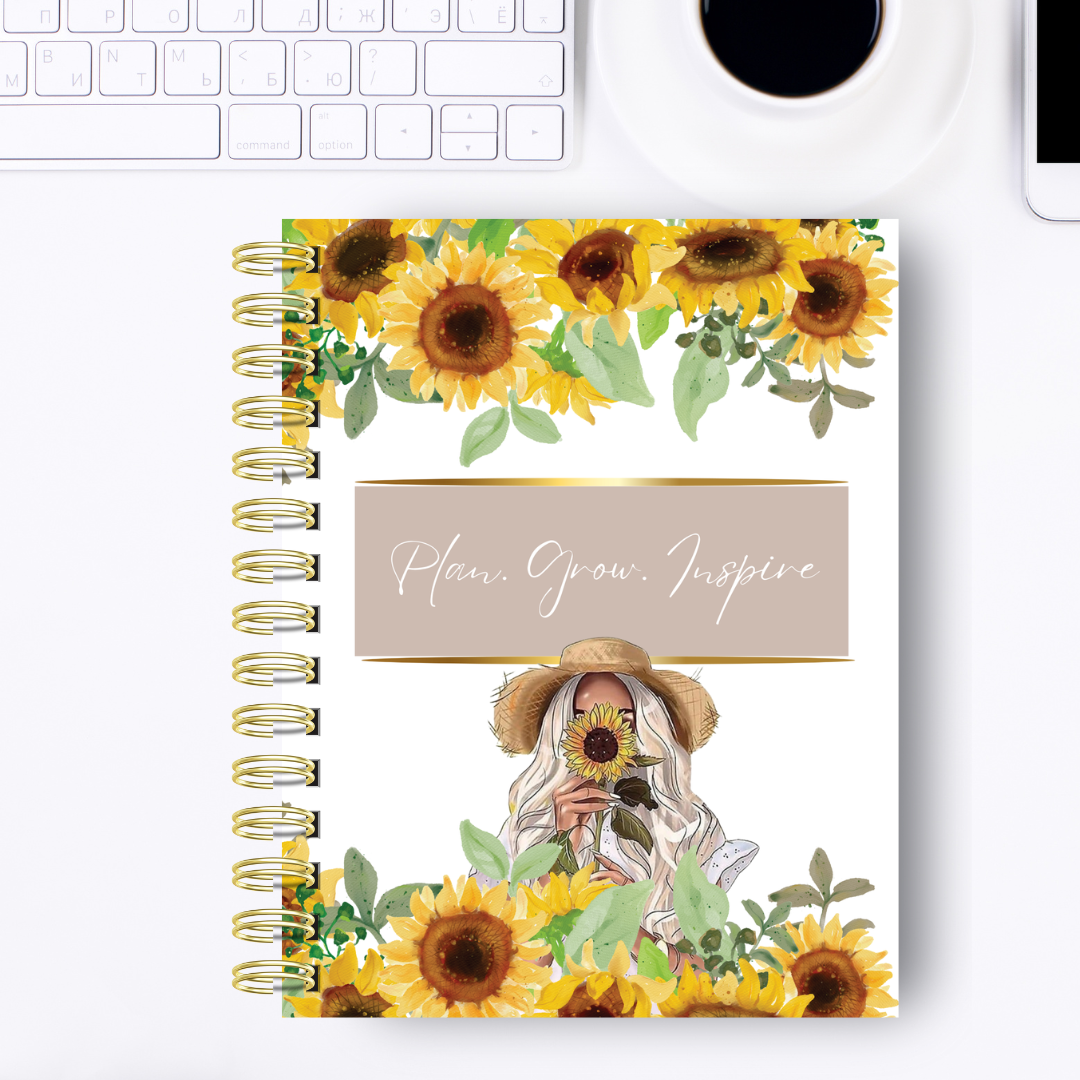 Plan.Grow.Inspire Sunflower girl monthly planner