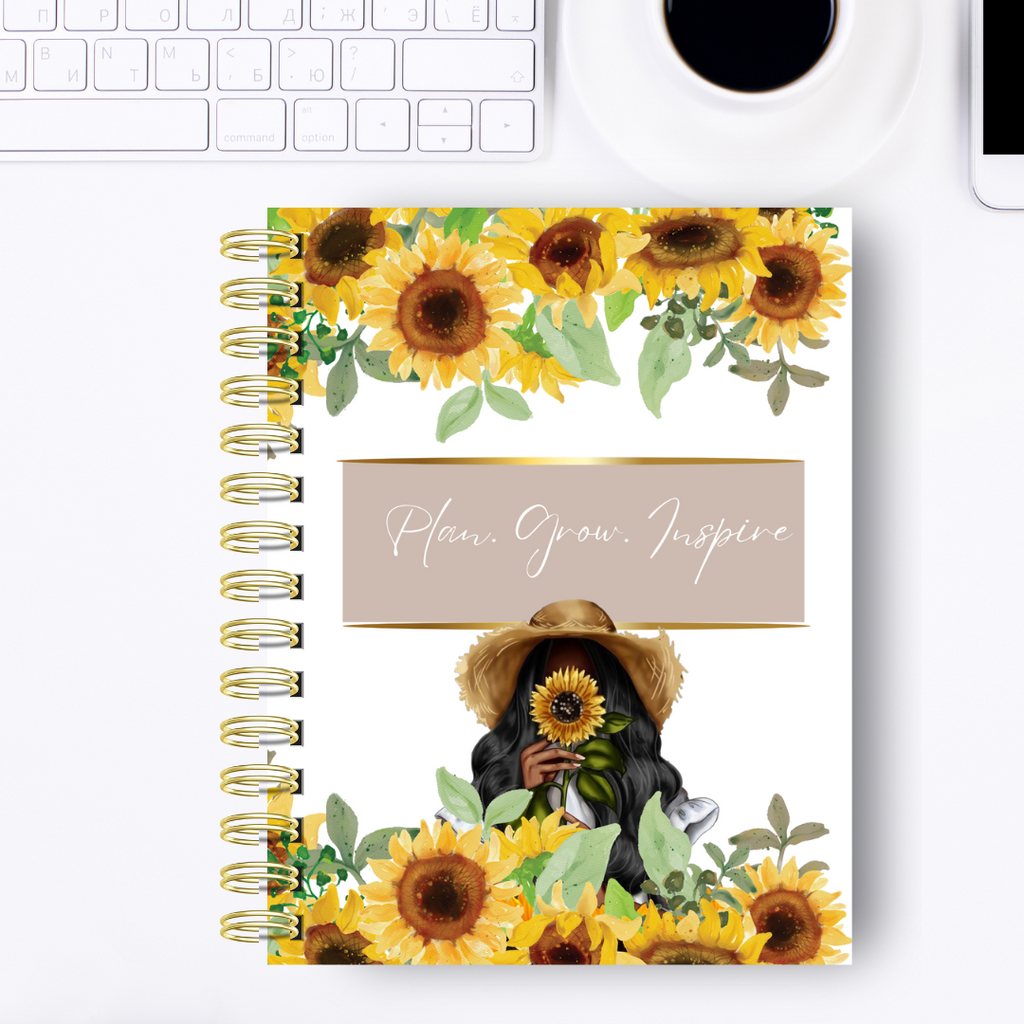 Plan.Grow.Inspire Sunflower girl monthly planner