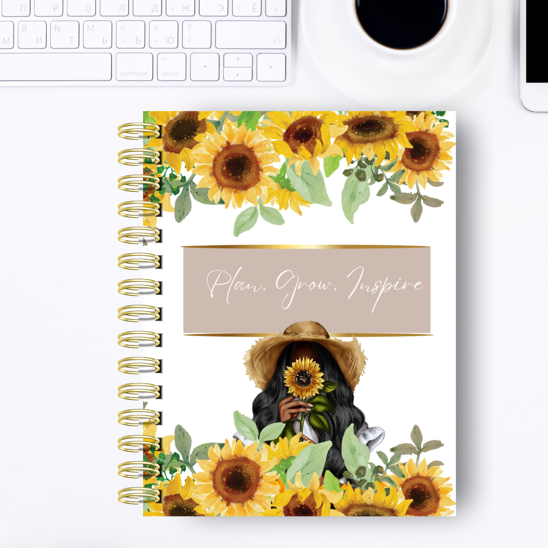 Plan.Grow.Inspire Sunflower girl monthly planner